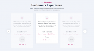 Testimonial website design package